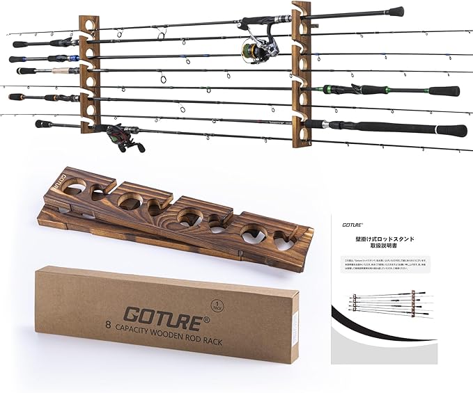Fishing Rod Rack - Goture Houten Hengelhouder 8 Gaten Hengels