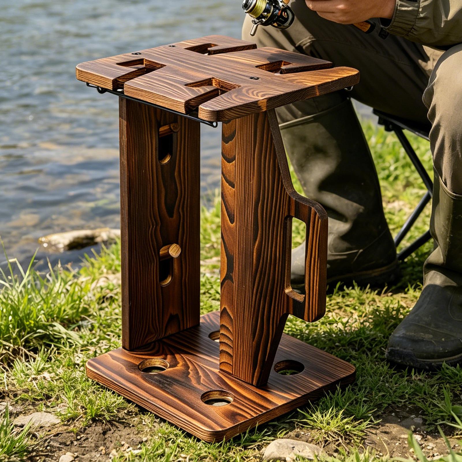 Hengelhouder Houten draagbare  - Fishing Rod Rack recensie en prijs