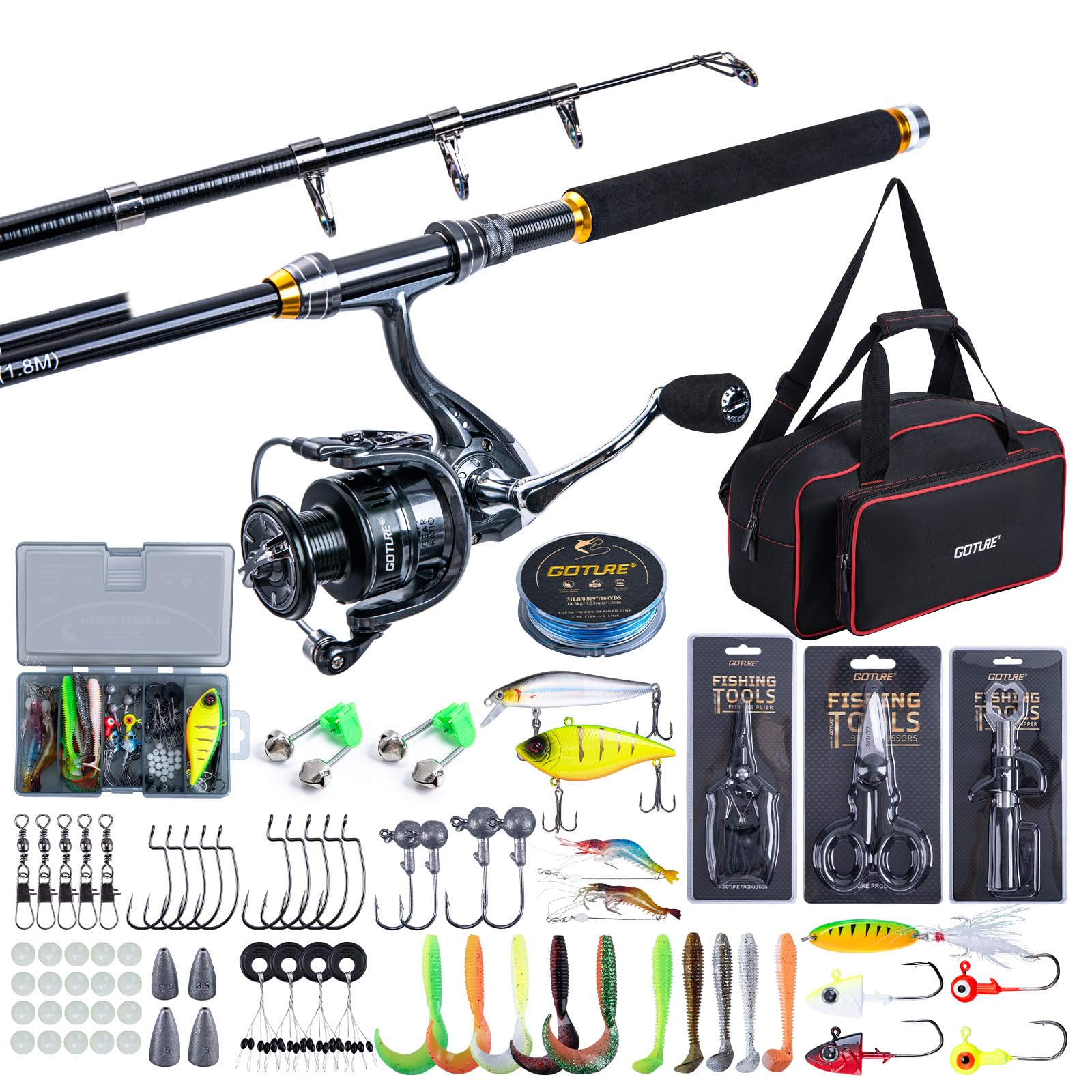 Goture Vissen Telescopische He - Fishing Rod Spinning recensie en prijs